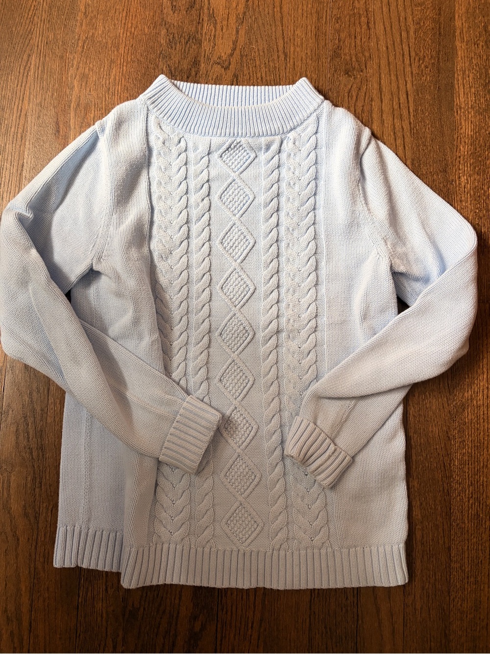 Lands End The Drifter Light Blue Cable Knit Sweater